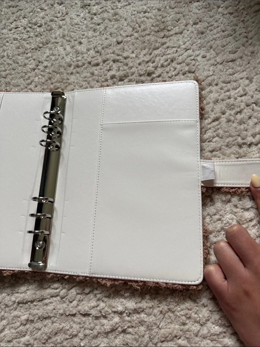Handmade Cozy Fuzzy Journal Cover with Bow Charm - Taupe